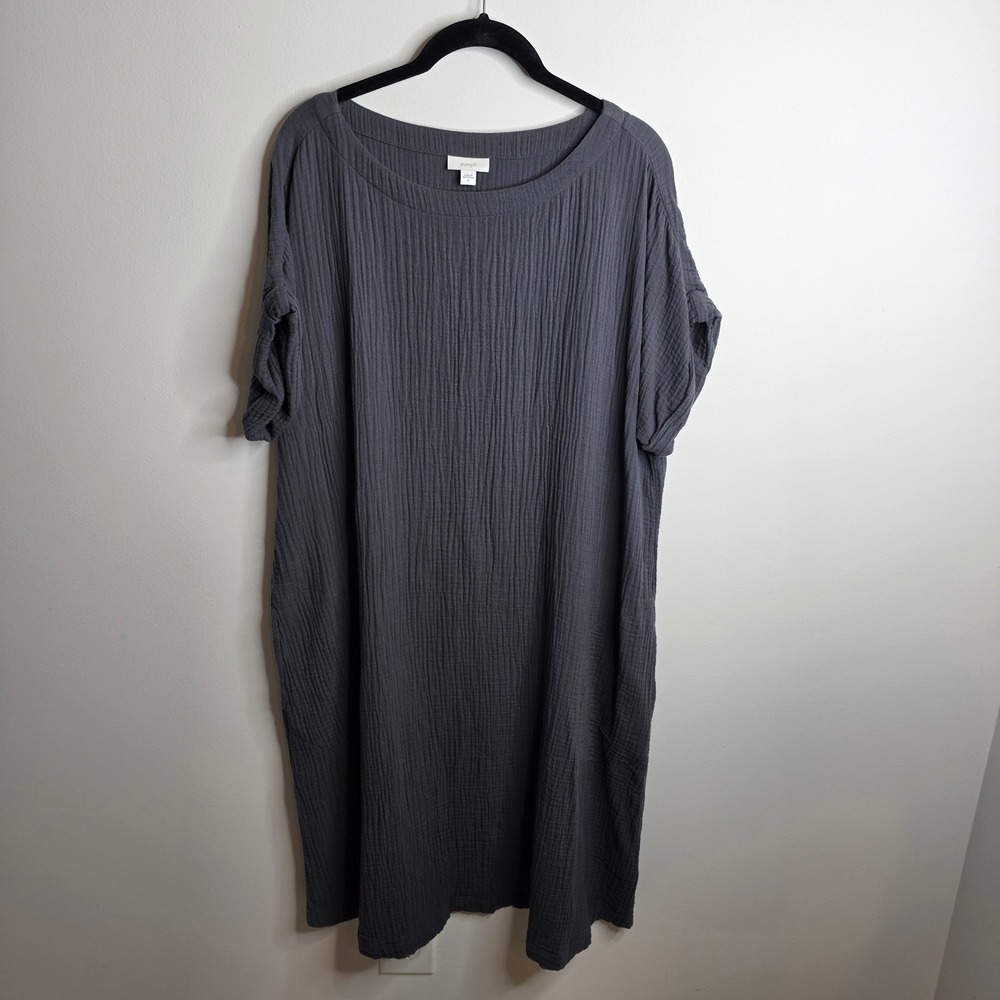 J. Jill Pure Jill Shift Dress Womens Medium Gauze Organic Cotton Pockets